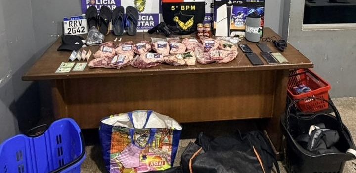 Criminosos roubam PS5, escondem carnes furtadas e bandido tenta tomar arma de PM em Rondonópolis