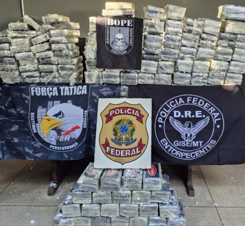 Forças de segurança de Rondonópolis apreendem 250 kg de cocaína e causam prejuízo de R$ 15 milhões à facção; vídeo