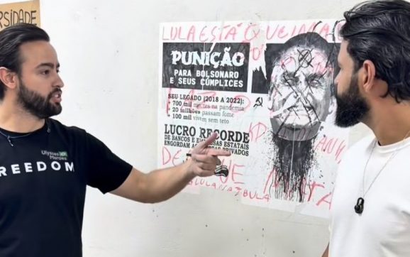 Influenciadores conservadores apagam escritos comunistas na parede da UFR e causam “chororô” do DCE