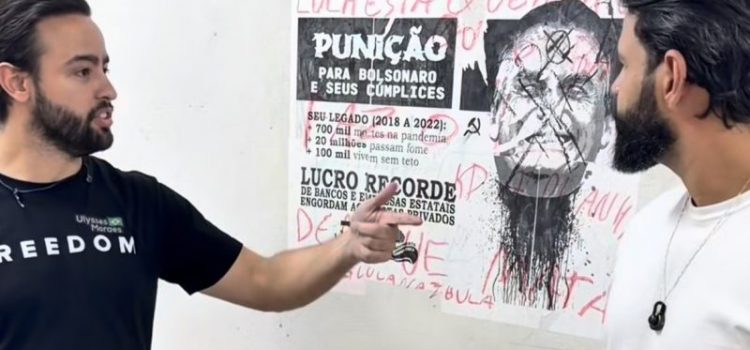 Influenciadores conservadores apagam escritos comunistas na parede da UFR e causam “chororô” do DCE