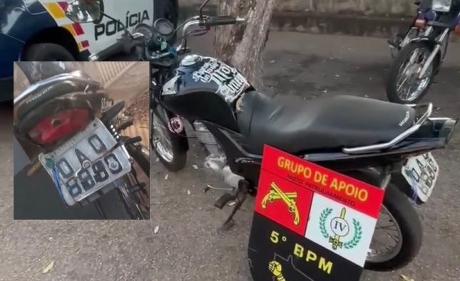 Mãe tenta esconder placa adulterada com adesivo do ‘filhinho’ infrator, mas menor é detido em Rondonópolis