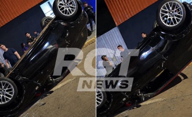 Mini Cooper capota após atingir Corolla Cross na Dom Pedro II em Rondonópolis; vídeo