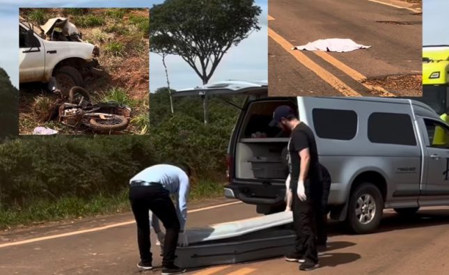 Pai e filha de 8 meses morrem após colisão gravíssima entre F-350 e moto em MT; vídeo