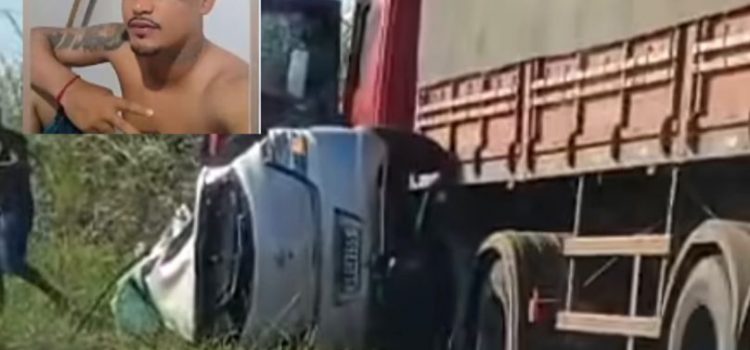 Passageiro morre preso às ferragens em colisão fortíssima entre Ônix e bitrem na Estrada da Guia em MT; vídeo forte