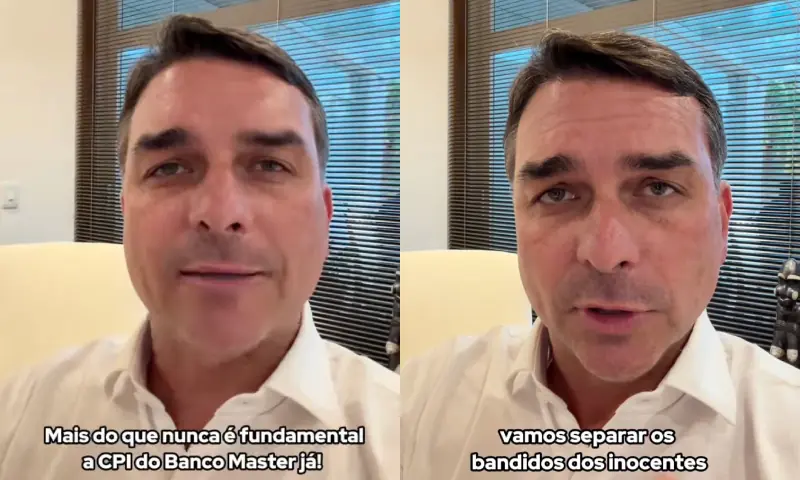 “Vamos separar os bandidos dos inocentes”, diz Flávio Bolsonaro ao pedir CPI do Banco Master