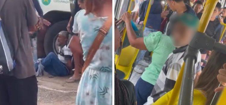 Vídeo mostra tarado amarrado após esfregar pênis em adolescente dentro de ônibus em MT