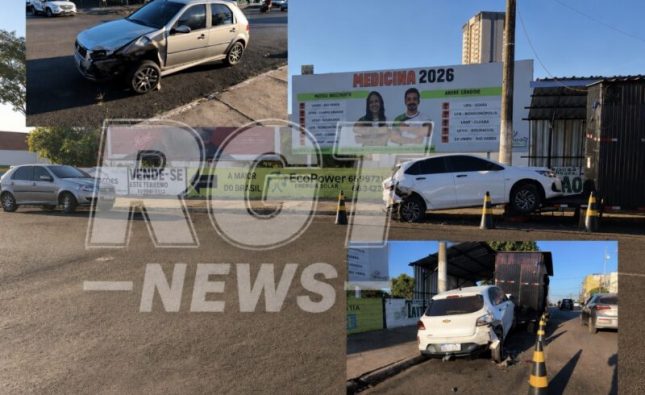 Carro é arremessado contra trailer de lanches após colisão e quase vira tragédia em Rondonópolis; vídeo
