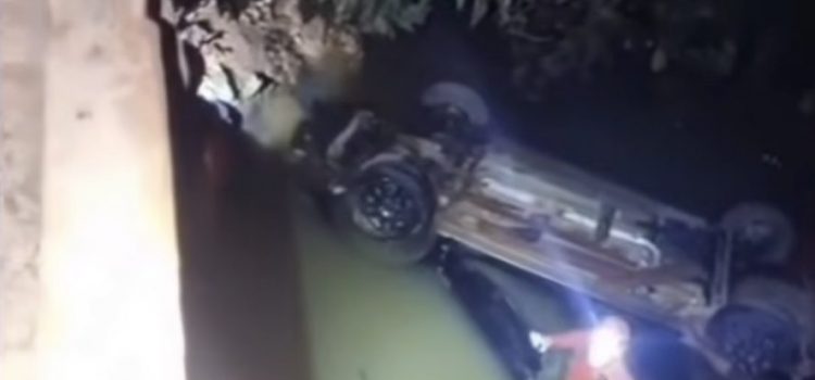 Casal morre afogado após carro despencar de ponte e vídeo mostra tragédia em MT; criança foi resgatada