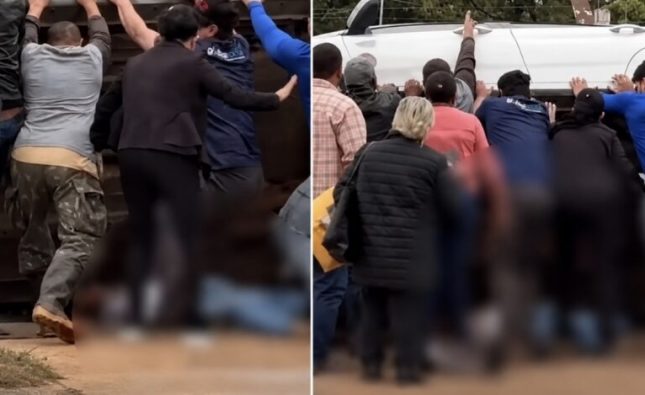 Idosa morre prensada sob carro após engavetamento entre veículos em MT; vídeo mostra desespero
