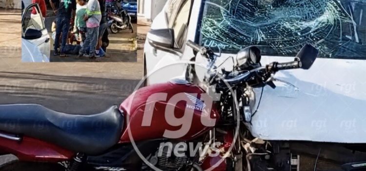Impacto violento: motociclista é arremessado após bater contra carro em Rondonópolis