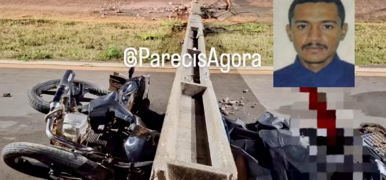 Motociclista morre após colidir e ser ‘esmagado’ por poste em MT; imagens fortes