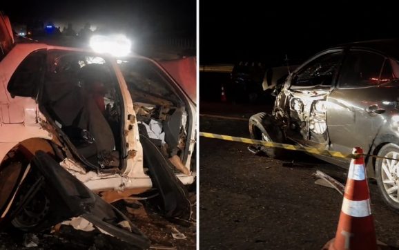 Quatro pessoas morrem presas às ferragens em trágico envolvendo 3 veículos em MT; vídeos fortes