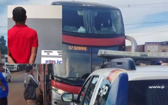 Indivíduo tenta matar homem esfaqueado dentro de ônibus na região de Rondonópolis; veja imagens