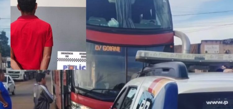 Indivíduo tenta matar homem esfaqueado dentro de ônibus na região de Rondonópolis; veja imagens