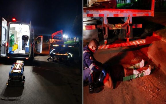 Motociclista colide em caminhão parado e fica gravemente ferida em Rondonópolis; veja