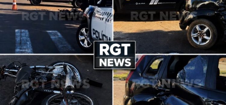 Motociclista sem CNH e com moto sem placas fica ferido após forte colisão com carro em Rondonópolis; vídeo