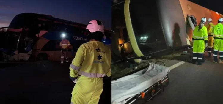 Ônibus com 37 passageiros tomba e deixa 9 feridos na BR-163