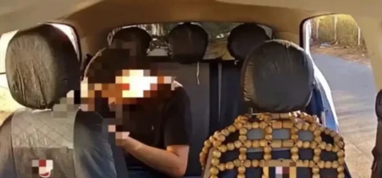 Tarado é flagrado ‘se satisfazendo’ durante corrida por aplicativo e acaba preso pela PM; assista