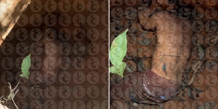Vídeo chocante mostra corpo de homem assassinado encontrado dentro de cova em MT