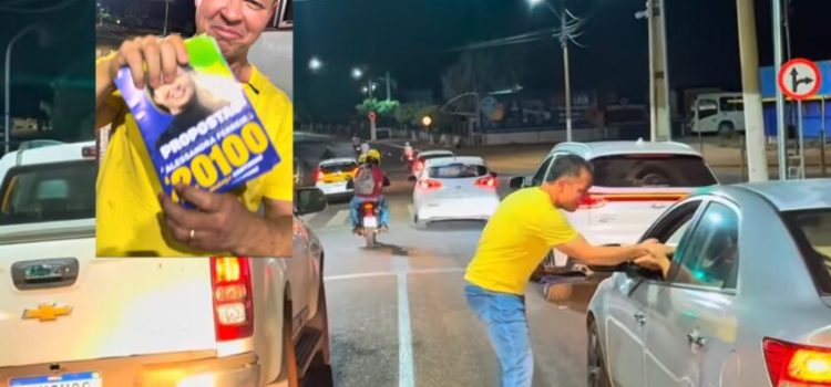 Cláudio veste uniforme titular e ativa modo ‘turbo’ na campanha de Alessandra Ferreira; vídeo