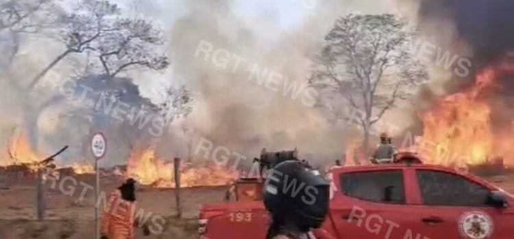 Forte incêndio atinge área na Avenida Goiânia e assusta moradores em Rondonópolis