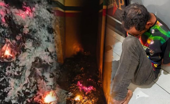 Lunático ateia fogo ao lado de UTI causando pânico e correria em Pronto-Socorro em MT; assista