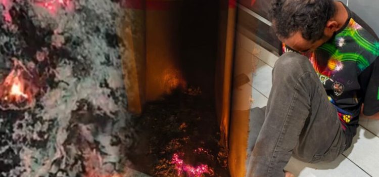 Lunático ateia fogo ao lado de UTI causando pânico e correria em Pronto-Socorro em MT; assista