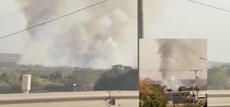 Mais um grande incêndio atinge Rondonópolis e fumaça toma conta da região; assista