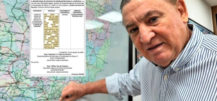 Nininho anuncia ordem de serviço para pavimentação de 33,4 km da MT-040 em Pedra Preta