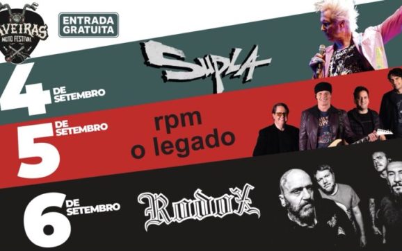 Supla, RPM, Rodox e a força do rock regional prometem edição histórica do 10º Caveiras Moto Festival em Rondonópolis