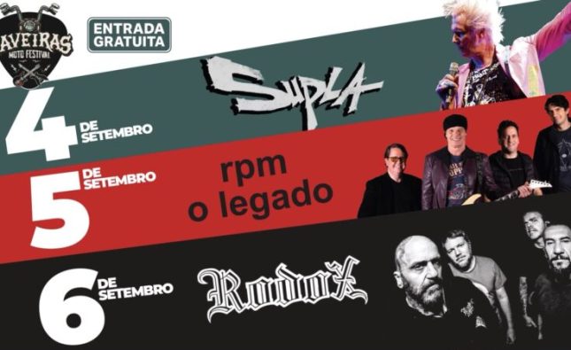 Supla, RPM, Rodox e a força do rock regional prometem edição histórica do 10º Caveiras Moto Festival em Rondonópolis