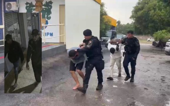 Dupla suspeita de furtar lojas no Centro presa em flagrante em Rondonópolis; vídeos mostram ação e prisão