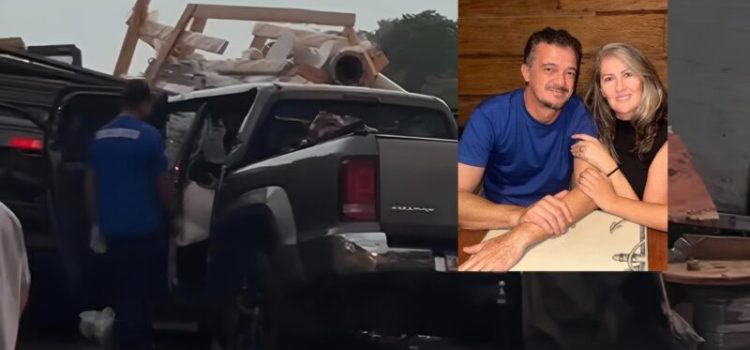 Empresários morrem em colisão fortíssima entre Amarok e caminhão na BR-163 em MT; vídeo