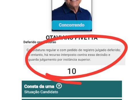 Faltando 12 dias para o 1º turno, Pivetta segue na disputa amparado por liminar