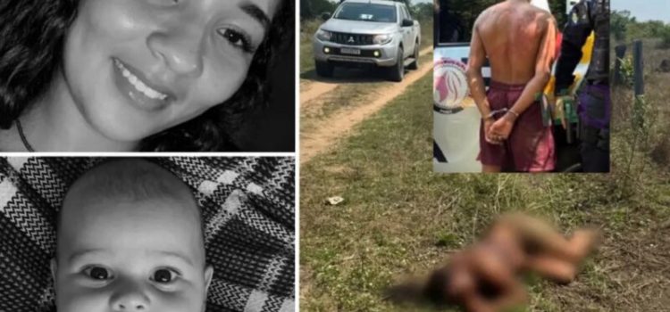 Homem mata esposa e bebê de 4 meses a facadas e acaba preso dormindo em fazenda de MT; imagens fortes