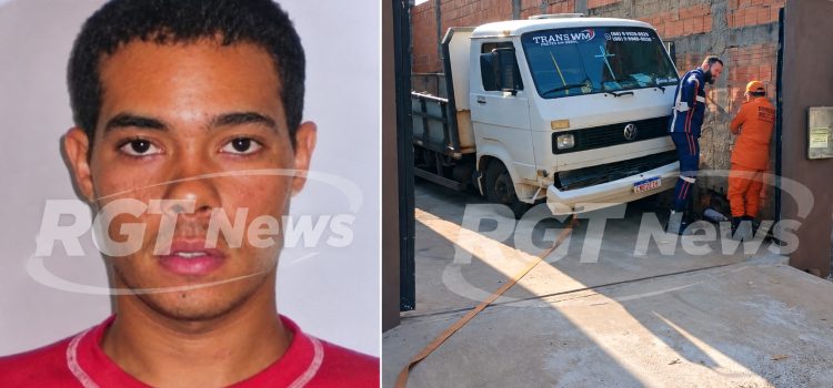 Homem tenta impedir caminhão de bater e morre prensado contra muro em Rondonópolis; vídeo