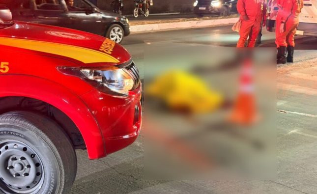 Idoso morre brutalmente atropelado por moto de alta cilindrada em frente ao Atacadão; vídeo forte