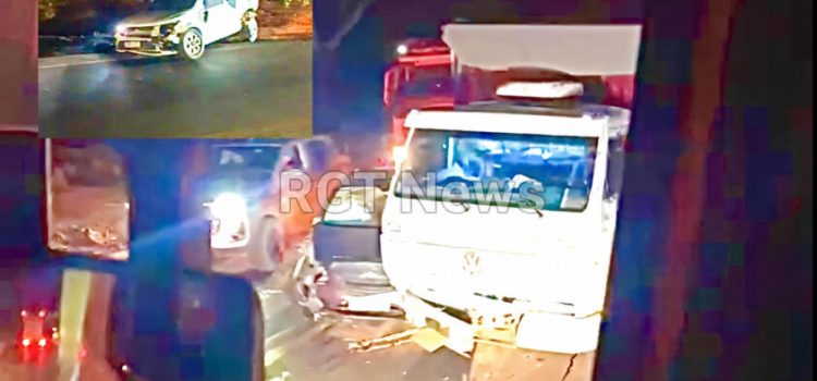 Jaciara/Rondonópolis: colisão entre 5 veículos quase causa tragédia, deixa motorista ferido e interdita BR-364