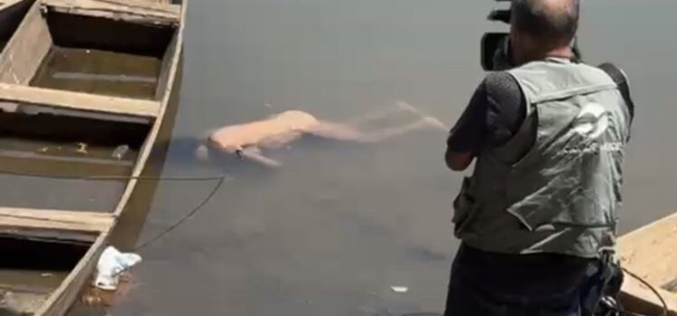 Mistério no rio: vídeo mostra momento em que mulher nua é encontrada morta boiando no rio Cuiabá