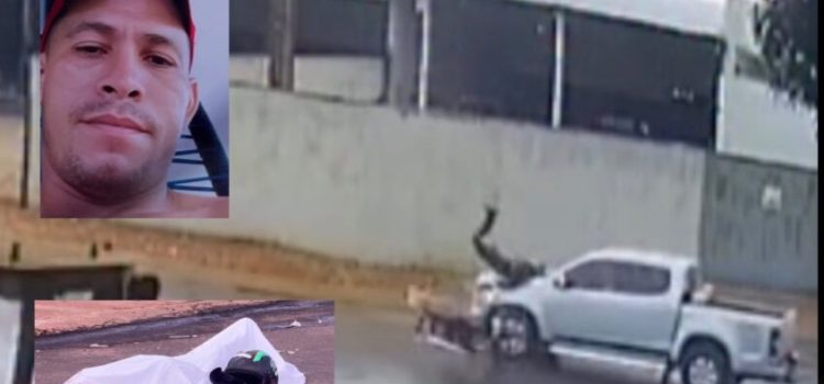 Motociclista morre atropelado e é arremessado sobre capô de S10 em MT; vídeo mostra acidente