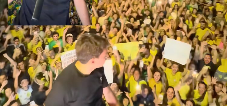 Nikolas mita em reposta a Lula e Janja em meio à multidão: “Canalha é quem não assume o que falou”; assista