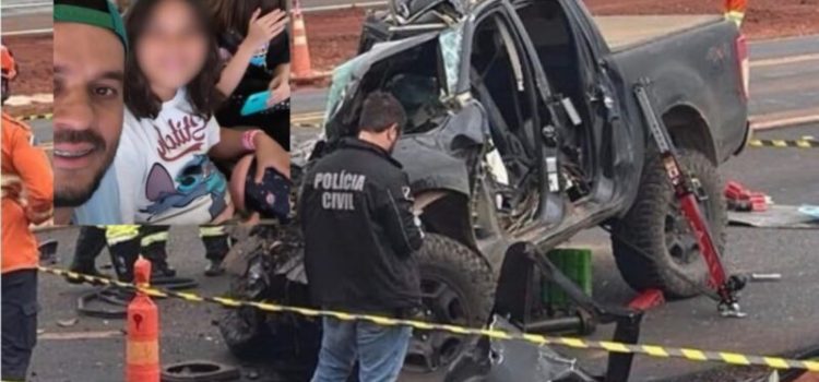 Pai e duas filhas saem de MT para velório e morrem em batida com carreta na BR-163; imagens