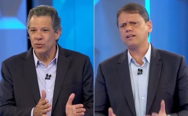 Tarcísio precisou explicar o que é déficit a Haddad durante debate; assista a aula