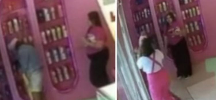 Vídeo mostra mulher tentando furtar perfume e dando trabalho para funcionárias da WePink em MT