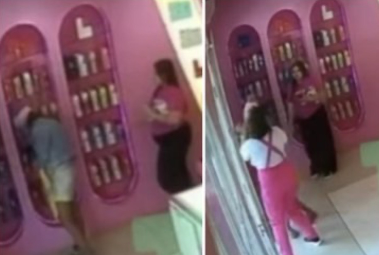 Vídeo mostra mulher tentando furtar perfume e dando trabalho para funcionárias da WePink em MT