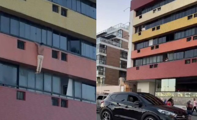 Vídeo mostra suposto ‘ricardão’ caindo de flat ao tentar fugir após confusão envolvendo traição; assista