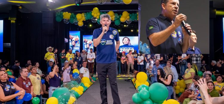 Mauro Mendes pede votos para Zé Medeiros ao Senado durante evento em Rondonópolis; assista