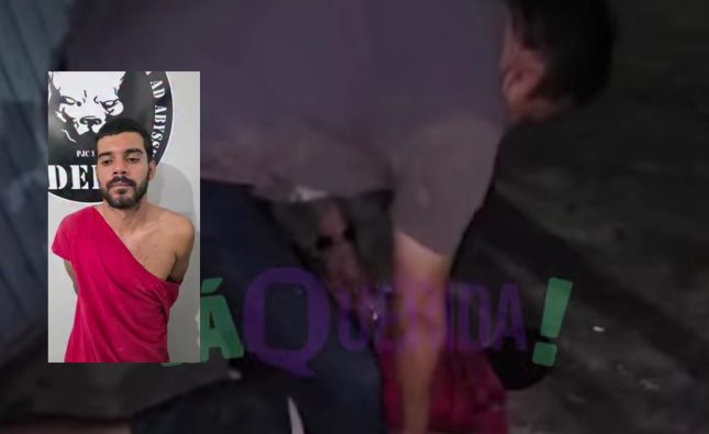 Vídeo mostra prisão de bandido que ameaçou atirar contra doméstica durante roubo em MT