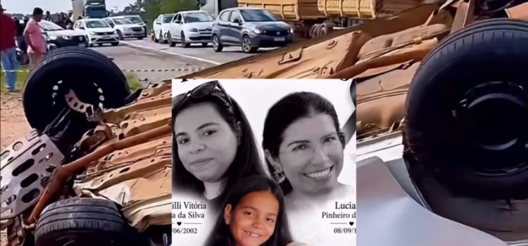 Vó, filha e duas netas morrem após Prisma colidir e capotar na BR-364; vídeo