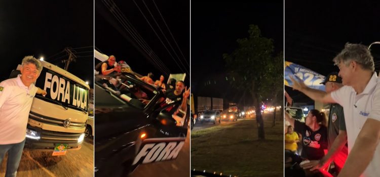 Zé Medeiros participa de carreata da direita com mais de 1,2 mil veículos em Jaciara